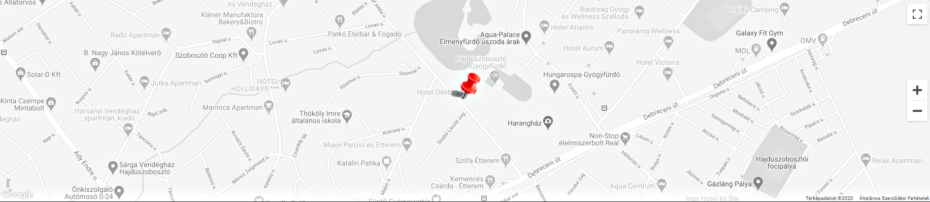 terkep-HotelDelibab Hotel Délibáb Hajdúszoboszló - térkép